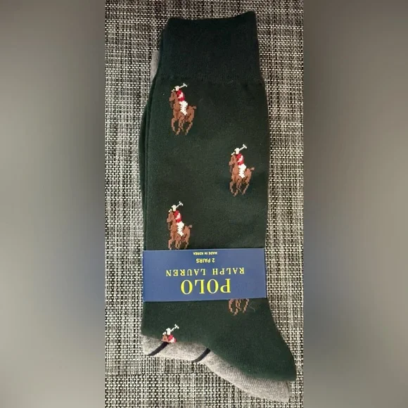 Polo by Ralph Lauren Black Socks with Polo Player Design - Picture 2 of 5
